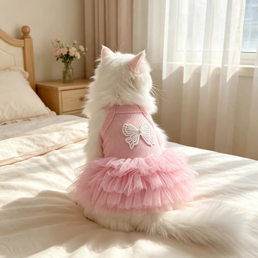 1 Pack Sleeveless Puffy Cute Pet Half Skirt Adorable Princess Dog Skirt Comfortable Pet Apparel for Small Dogs Cats