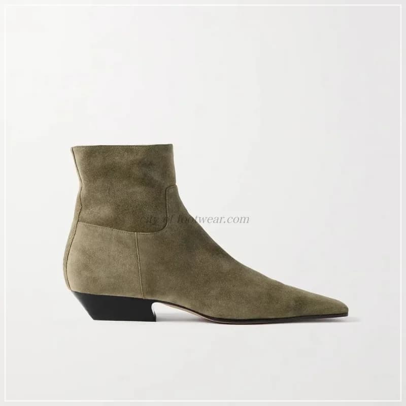 Women boots in suede leather with low heel gold/black/brown winter novelty in elegant boots causal shoes large size designer luxury