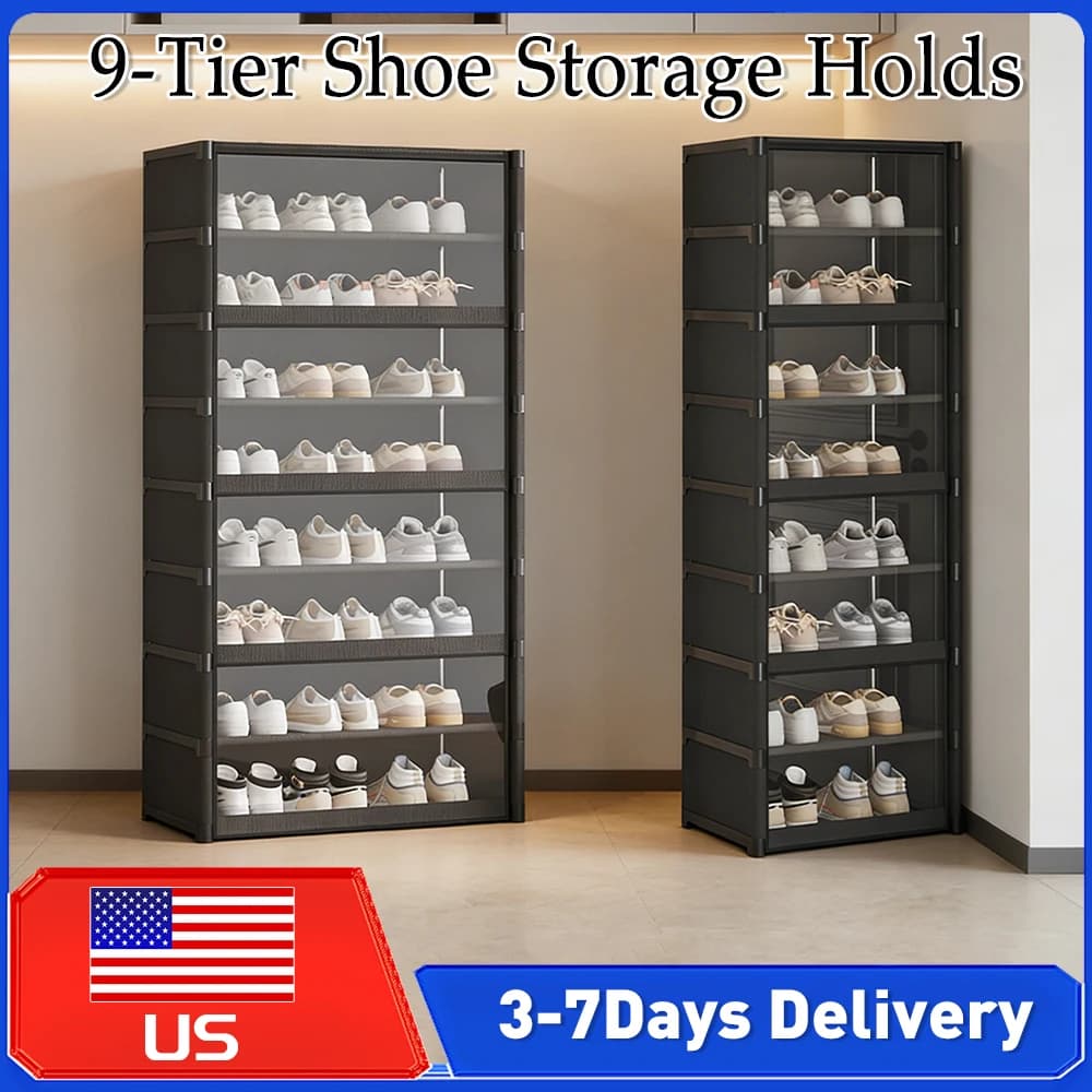Scarpiera a 9 livelli, porta 18 paia di scarpe, mobiletto organizer con copertura trasparente, scaffale per scarpe per ingresso/corridoio, nuovo