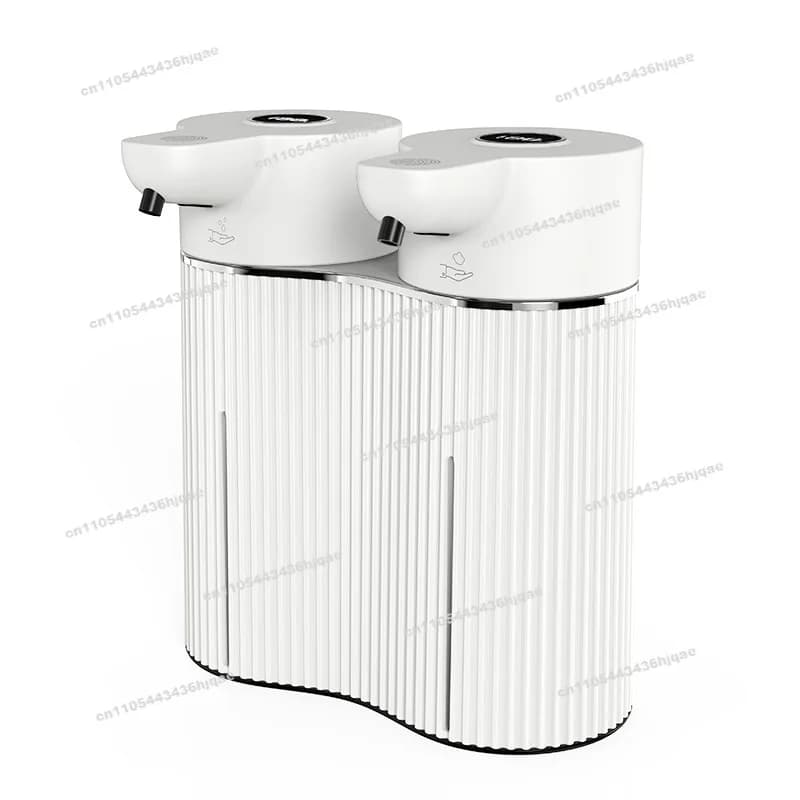 Dispenser automatico di sapone con display digitale a doppia testa Disinfettante per le mani da tavolo per telefono cellulare a induzione intelligente montato a parete