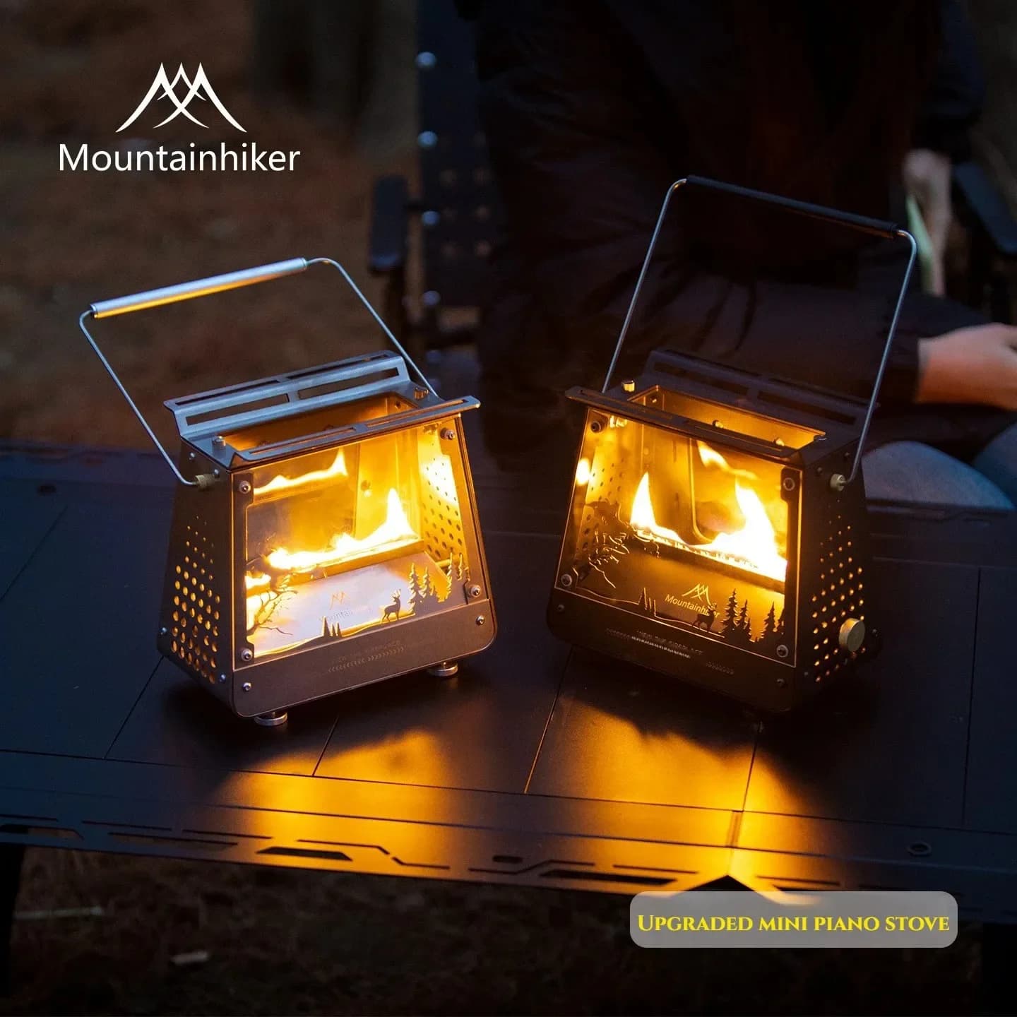 MOUNDAINHIKER Stainless Steel Portable Mini Fire Stove Lightweight Outdoor Camping Picnic Small Observation Stove for Firewood