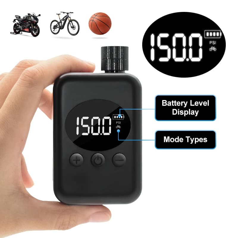 Mini pompa portatile senza fili per gonfiatore d'aria senza fili per bicicletta Pompa da bicicletta 150PSI Accessori per bici MTB all'aperto