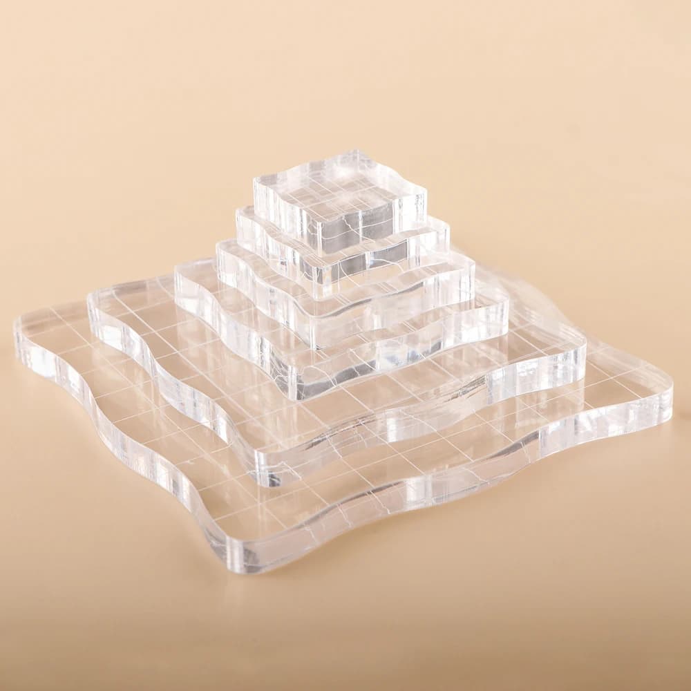 Variety Sizes Clear Acrylic Stamp Block Kit With Grid Lines For Perfect Stamped Images On Craft Projects DIY Scrapbooking Tools
