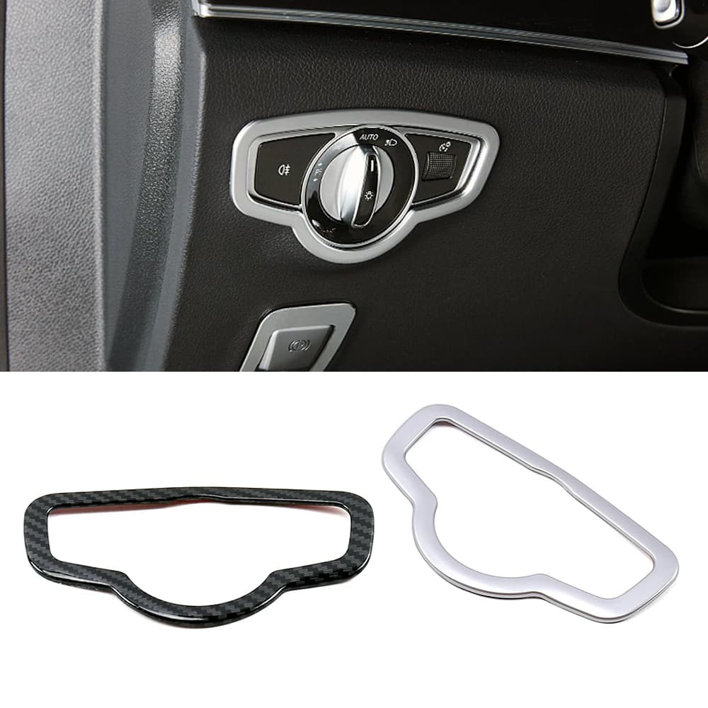 Per Mercedes Benz classe E W213 S213 C238 A238 2017 2020 auto cruscotto faro testa luce pulsante interruttore Trim anello copertura adesivo