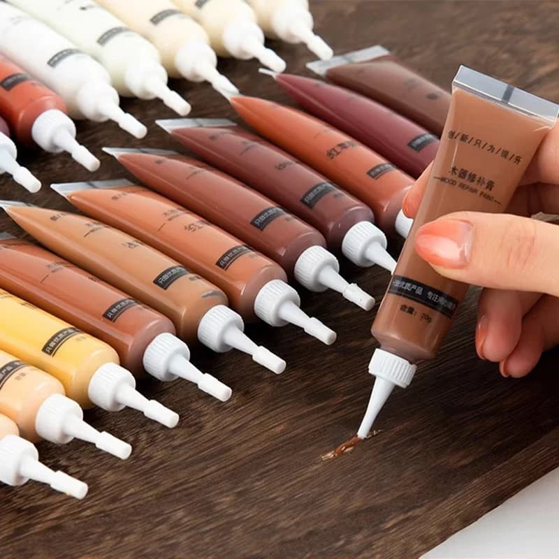 9 colori pasta per la riparazione del legno graffi per mobili fori armadio pavimento guardaroba rifinitura riempitivo antigraffio crema per la riparazione dei danni in legno