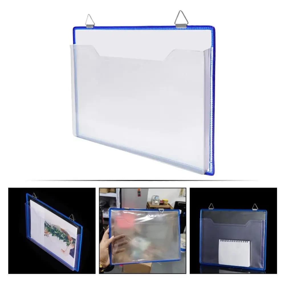 Borsa da appendere a parete in PVC trasparente A4, organizer per ricevute, cartelle per archiviazione di documenti, fogli economici singoli accordian per ufficio