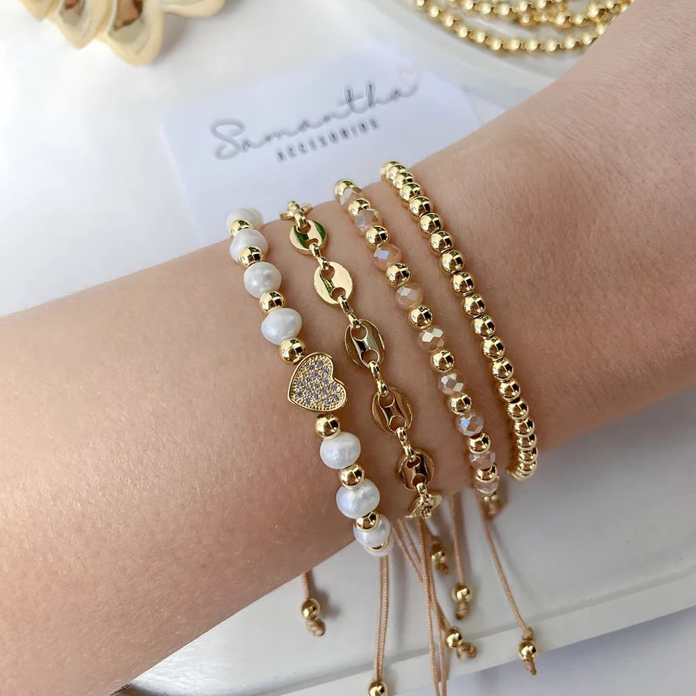 Rice bead bracelet Creativity Pearl Bohemia Heart Pendant Hand weaving Adjustable Female Fashion Simplicity Beaded bracelet