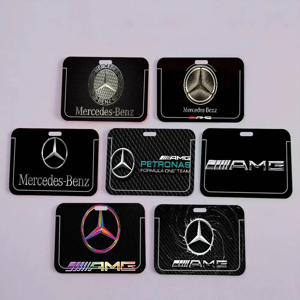 Porta Badge Auto Mercedes-Benz con Cordino, Porta Carte di Credito per Bambini, Porta Tessere con Laccetto da Collo, Porta Carte d'Auto, Porta Documenti, Regalo