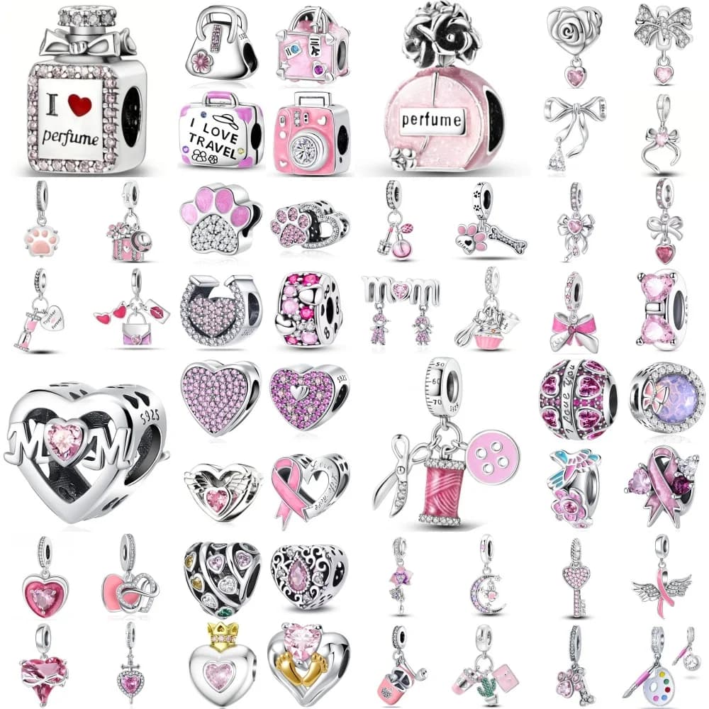 Hot Sale 925 Silver, Perfume, Bag Bead Bow, Dog Claw Pendant Fit Original Bracelet DIY Accessories Exquisite Jewelry