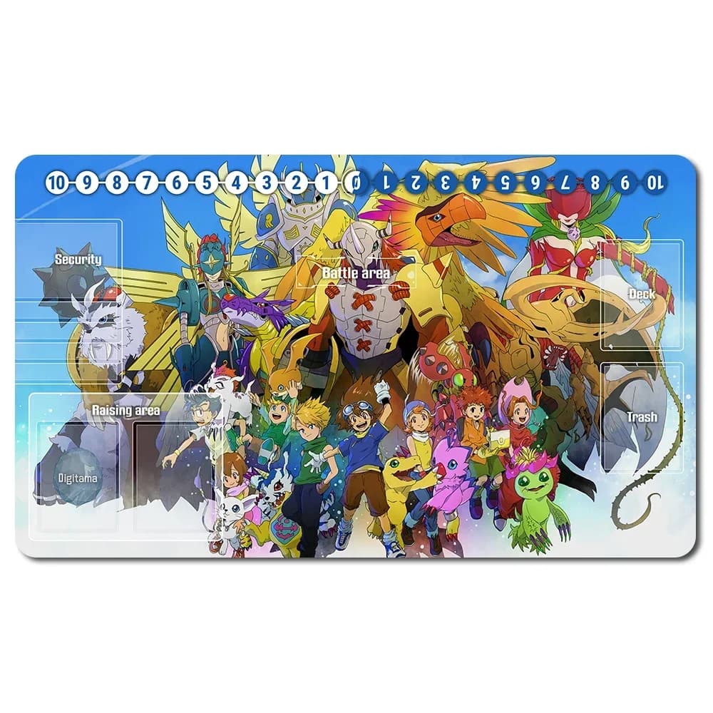 781243 - Tappetino da gioco Digimon per giochi da tavolo Dimensioni 60X35 cm Tappetini da gioco compatibili per DTCG