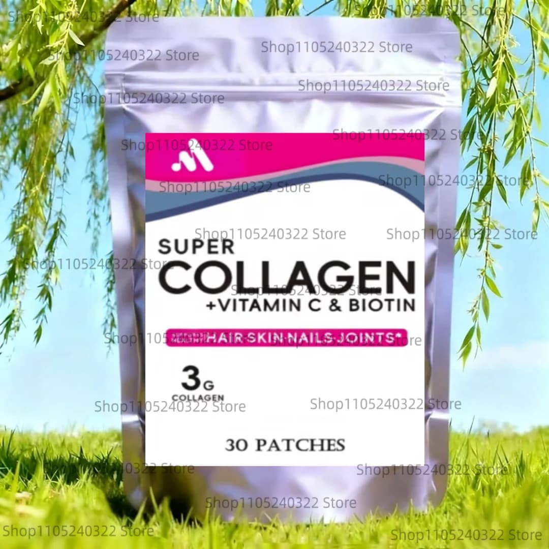 Collagen Types Transdermal Patches with Resveratrol, Biotin Vitamin C for Skin,Hair,Joint Support 30 Patches