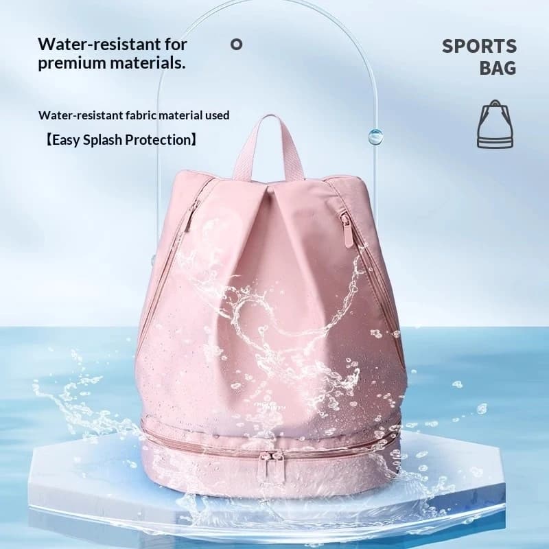 Zaino da Nuoto con Separazione Asciutto/Bagnato, Borsa Sportiva Impermeabile con Scomparto Indipendente per Scarpe, Borsa da Palestra Portatile