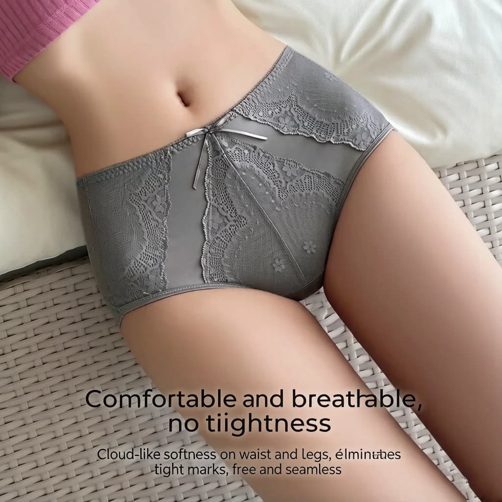 5 Pezzi di Sexy Mutandine in Pizzo da Donna, Slip a Tinta Unita, Intimo Traspirante, Lingerie Femminile Senza Cuciture