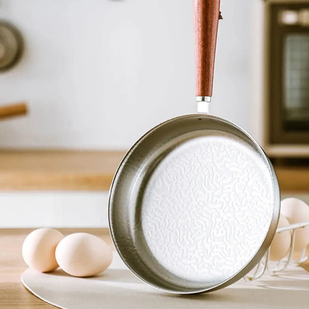 Mini Padella in Acciaio Inox, Piccola Padella per Uova Stile Coreano, Pentolino Senza Rivestimento, Pentola per Sciogliere il Burro per Cucina