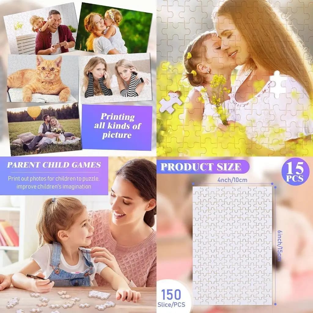 150Pcs Blank Sublimation-Puzzle 4x6 Inch Heat Transfer Printing Blanks Puzzle DIY Puzzle Handmade Crafts