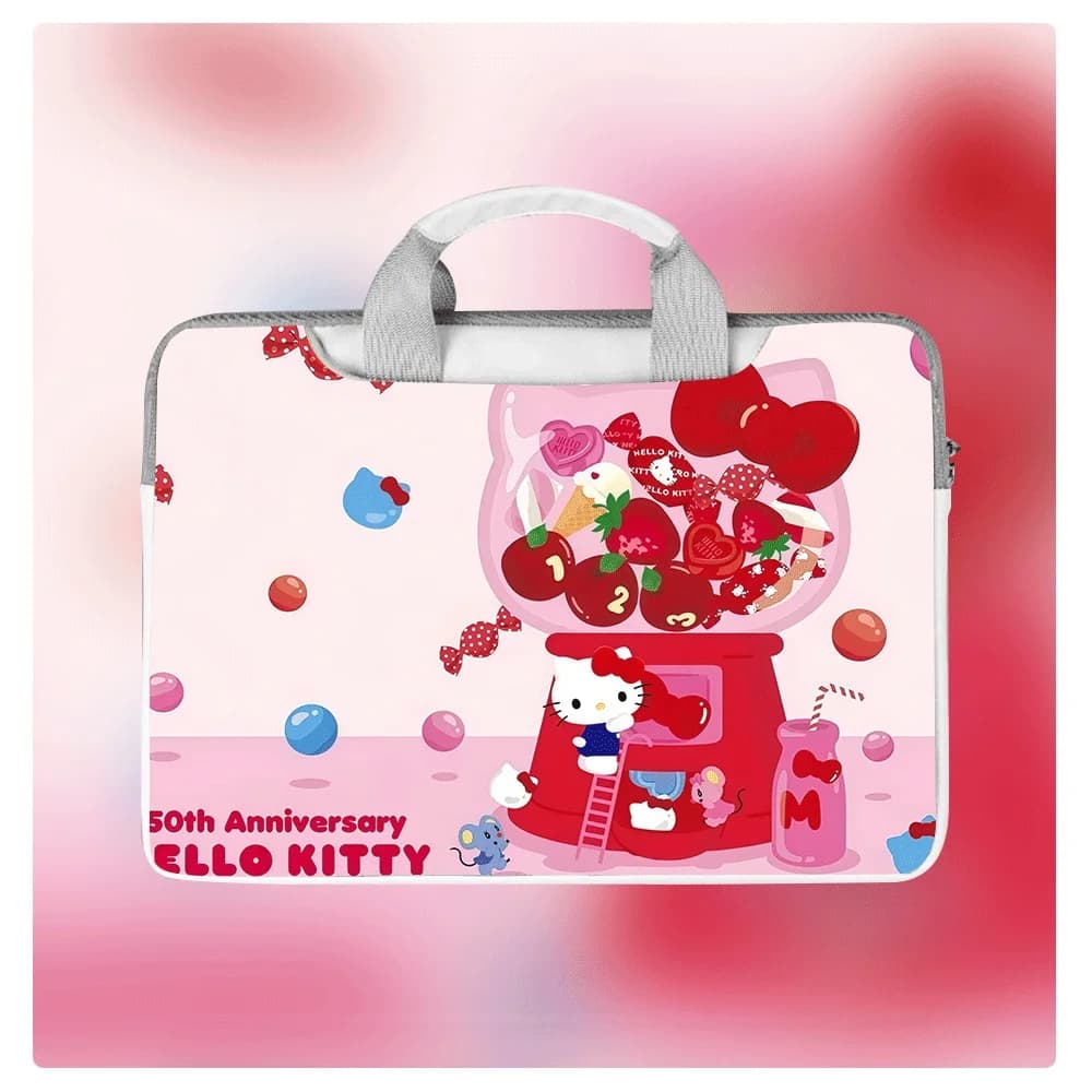 Borsa per Laptop Hello Kitty Rosa 12 13 14 15 15.6 16 Pollici in Pelle PU Impermeabile per Studenti e Computer Portatili