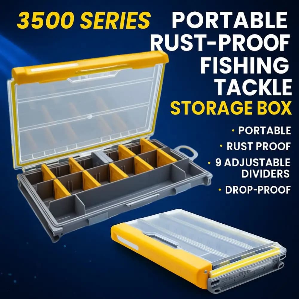 3500 Series Fishing Equipment Bearing Boxes Rust Prevention Adjustable Deflected Organizer for Fishing Equipment Fall Resistance Portable