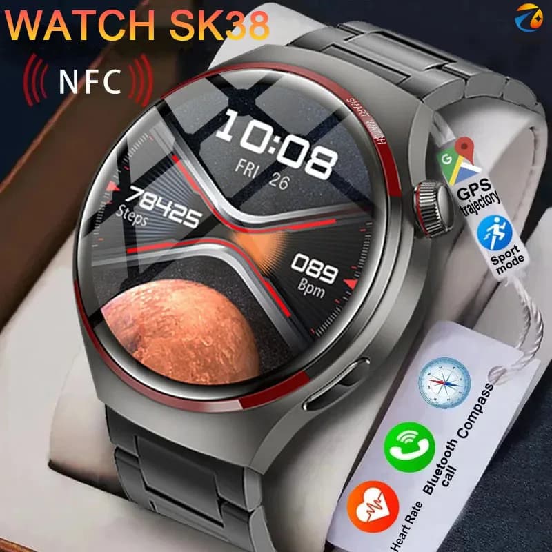Orologio intelligente GPS da uomo Space Exploration Edition SK38 Orologio Bluetooth Chiamata Frequenza cardiaca 100+ Orologio intelligente sportivo impermeabile