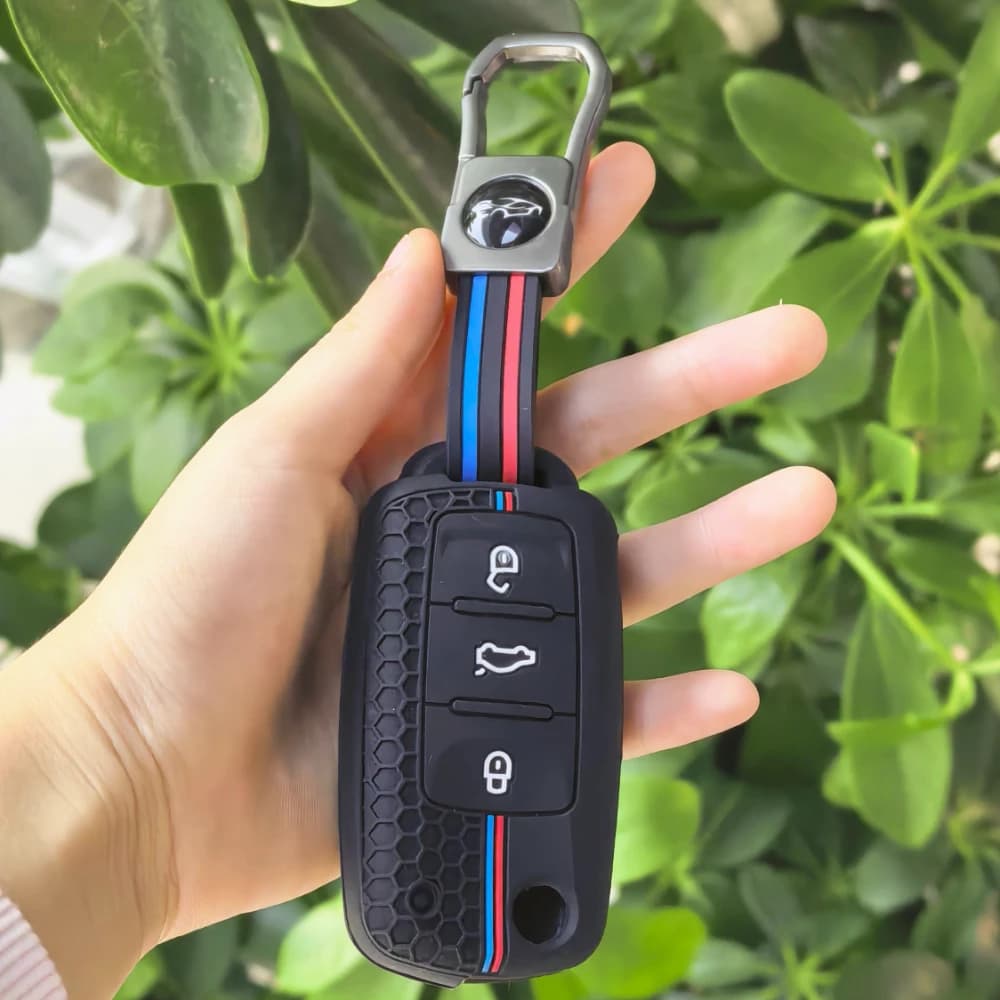 Cover in Silicone for Auto Keys Compatible with VW Volkswagen Polo Golf Passat Beetle Tiguan Jetta Seat Leon Altea Skoda Octavia Kodiaq