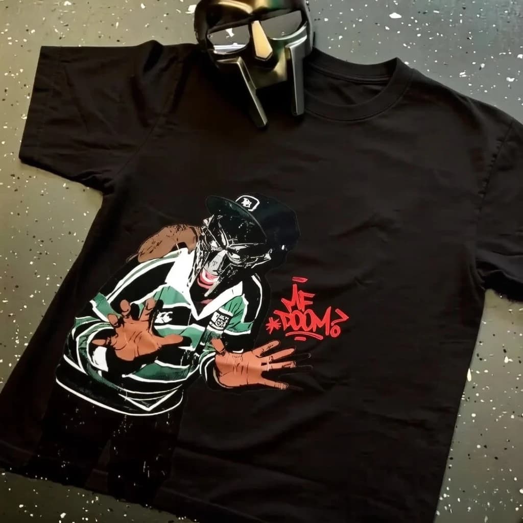 T-shirt Sopula Vintage The Illest Villain Mf Doom con Grafica Casual Street Basketball, T-shirt Oversize Harajuku, T-shirt con Grafica