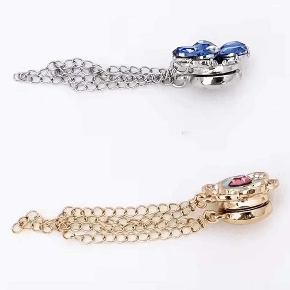 Chiusura Magnetica Regolabile per Abbigliamento, Catena Lucida Staccabile, Bottoni in Metallo, Clip in Lega, Magnete Senza Cuciture per Fissaggio Polsini e Gonne