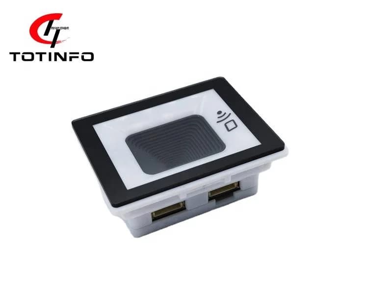 Codice Qr e modulo NFC 13,56 Mhz per l'uso nei chioschi di controllo accessi che leggono la scheda NFC simulativa del telefono con codice 1D 2D