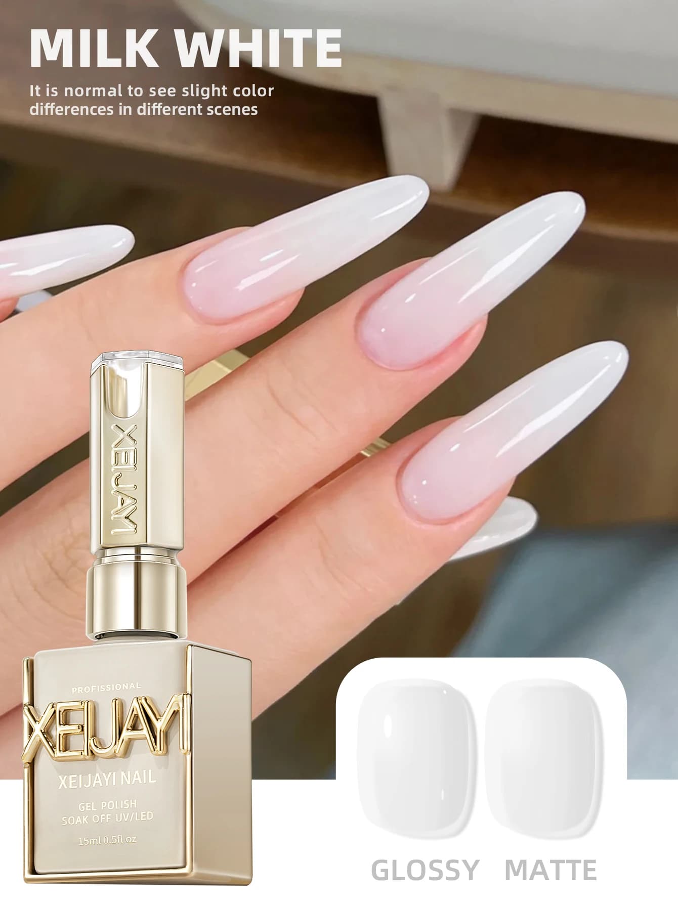 1Pc 15ML Pure nail polish white milk Nail gel Add semi-permanent Soak Off UV LED Paint gel for construction