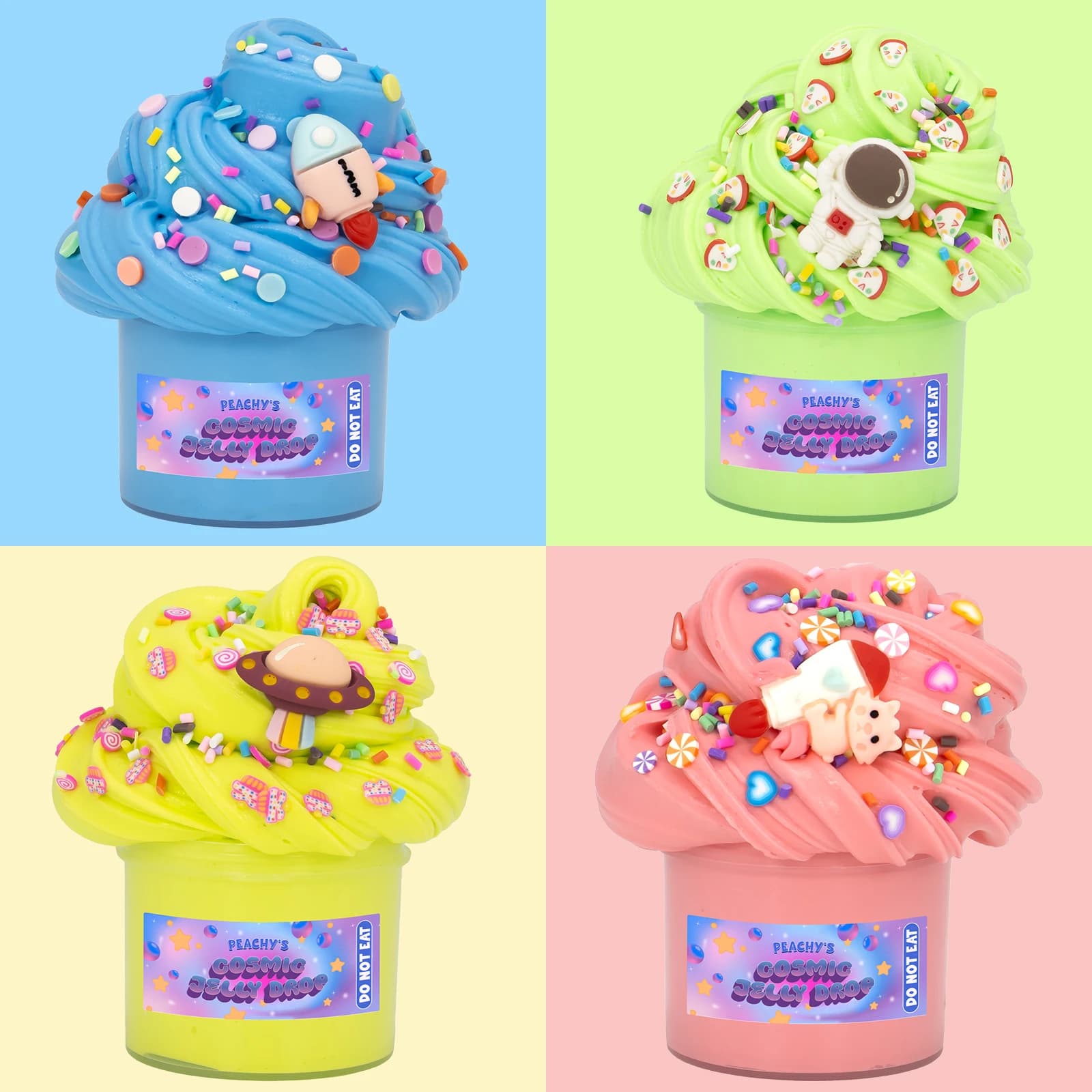 Kit di 4 slime soffici ed elastici al burro - Pasta modellabile profumata fai da te super morbida con ciondoli, non appiccicosa, ideale come regalo per feste di compleanno