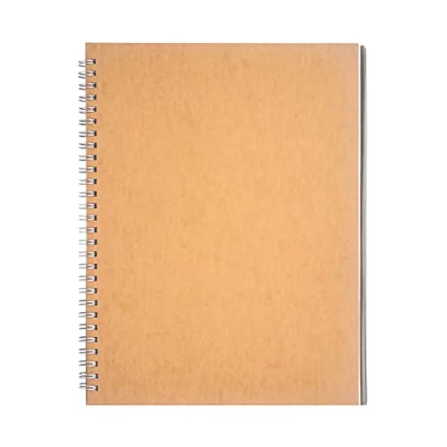 10 inch x 7.5 inch, 100GSM, Blank Spiral Notebook, 1-Pack, Soft Cover, Sketch book, 100 Pages/ 50 Sheets, with writing backboar