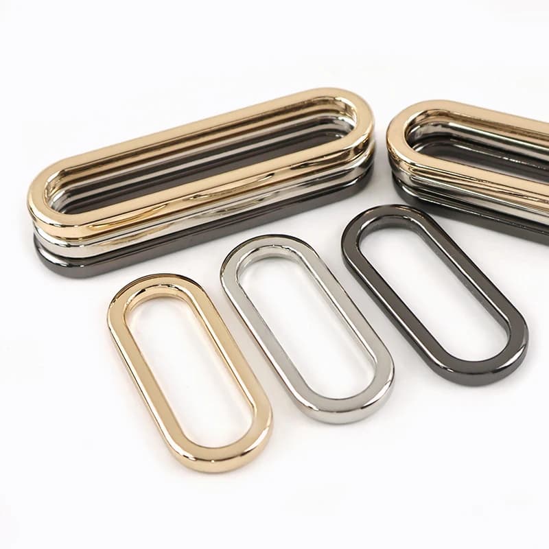10/20 Pezzi Fibbie Metalliche Ovali da 20-50mm per Cinghie Borsa, Anelli a O, Chiusure Regolabili, Ganci per Collari di Cani, Connettori, Accessori per Cucito e Abbigliamento