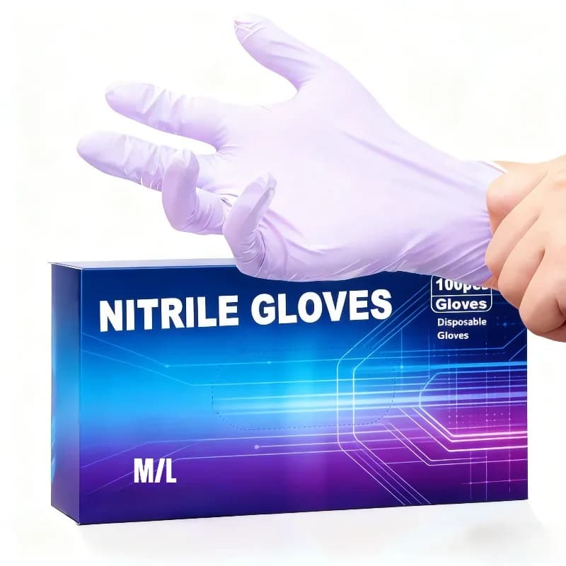 Guanti in Nitrile Viola Chiaro Multiuso da 30/60/100 Pezzi per Tintura Capelli, Nail Art, Pulizia Professionale, Anti-Infiltrazione di Macchie