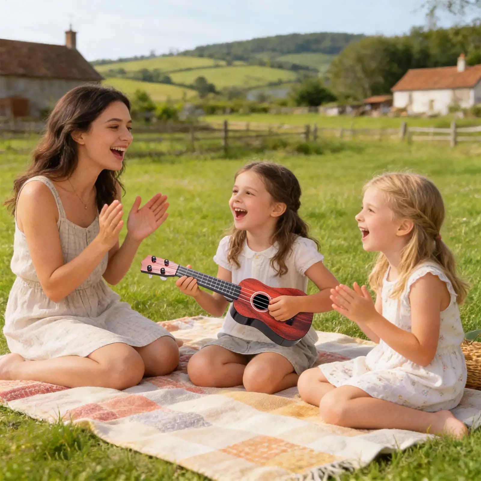 Ukulele per principianti, giocattoli educativi da 17 pollici, strumento educativo per studenti dell'asilo, scuola materna, scuola elementare