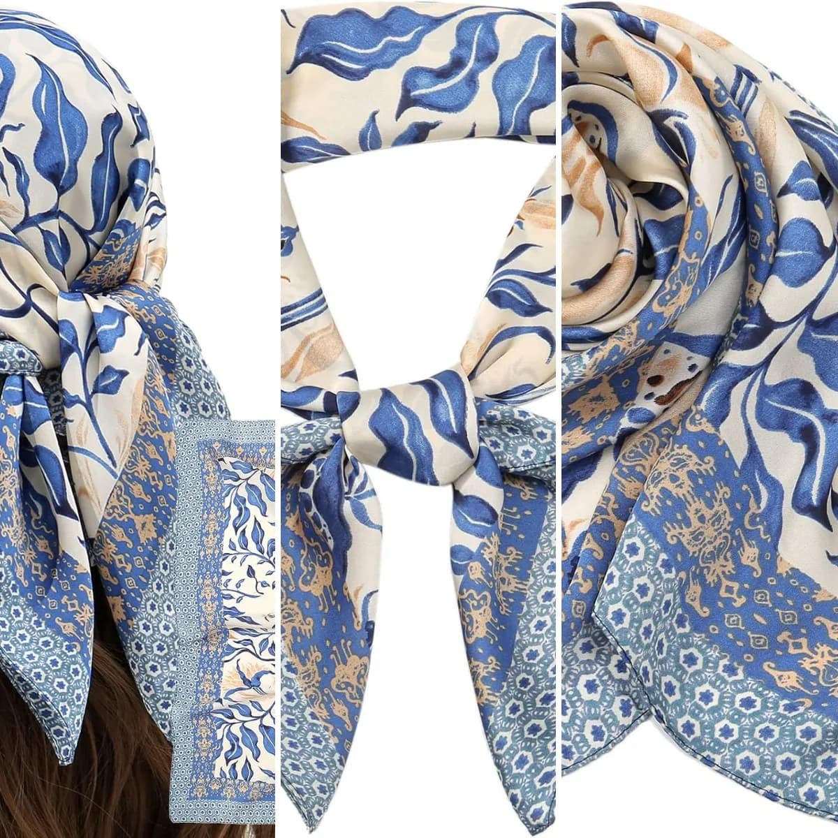 Women Head Hair Scarf Like Satin Silk Scarf Sleeping Hair Wrapping Night 27.5'