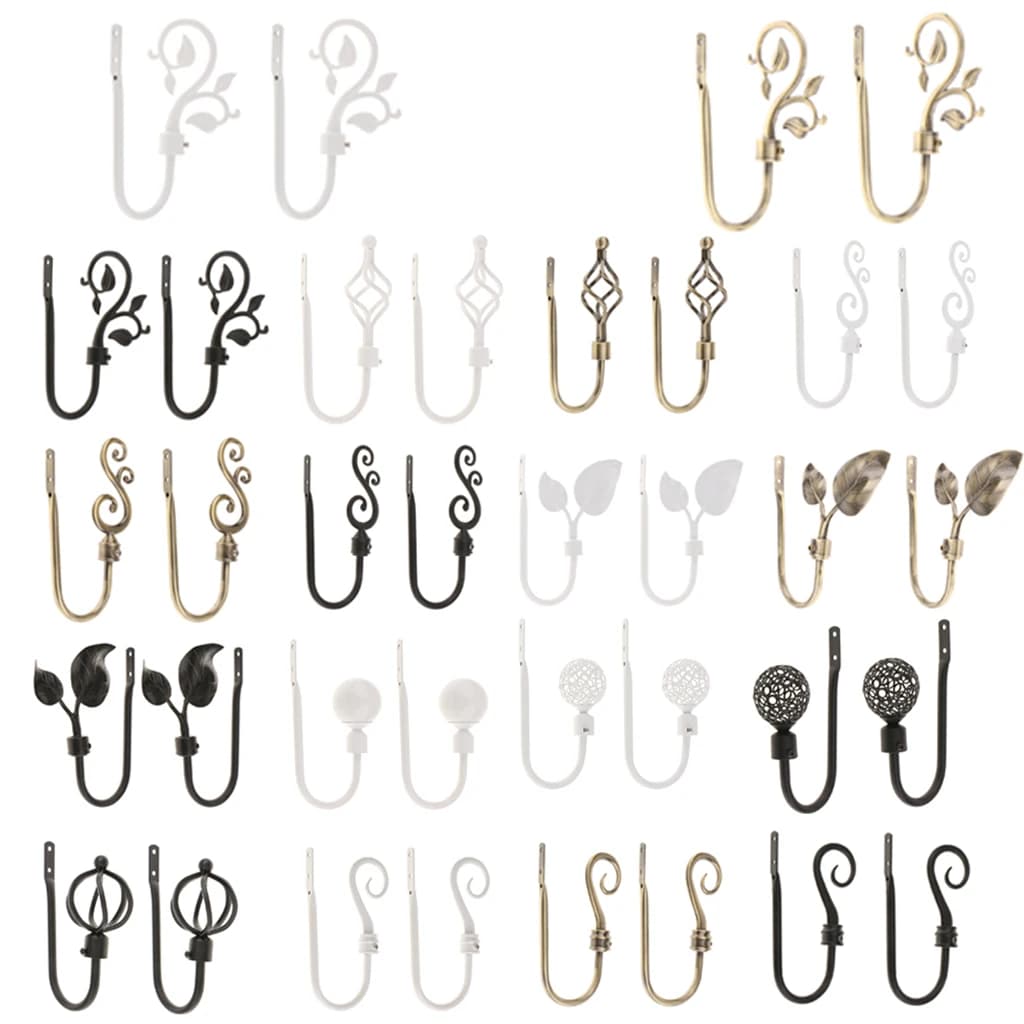 Strong Metal Curtain Hook U Shape Window Holdback Hanger Decorative Wall Hook for Classic and Modern Rooms