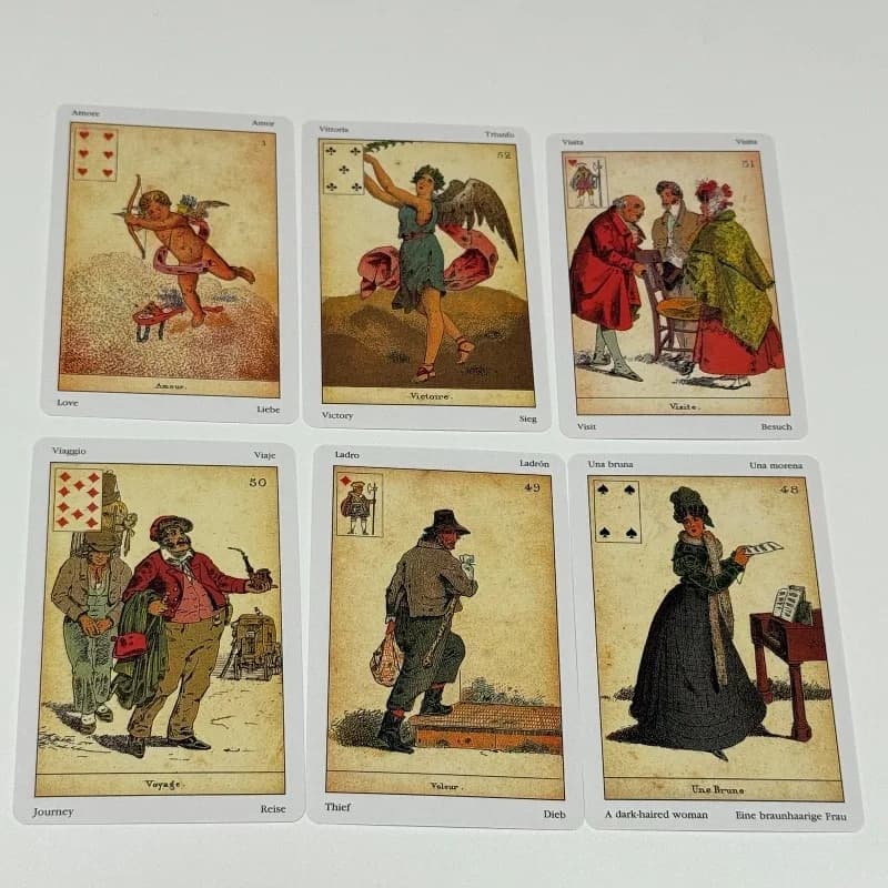 Carte Oracolo Sibilla Indovina/Mazzo di 52 Carte Vintage per Divinazione, Gioco per Riunioni Familiari
