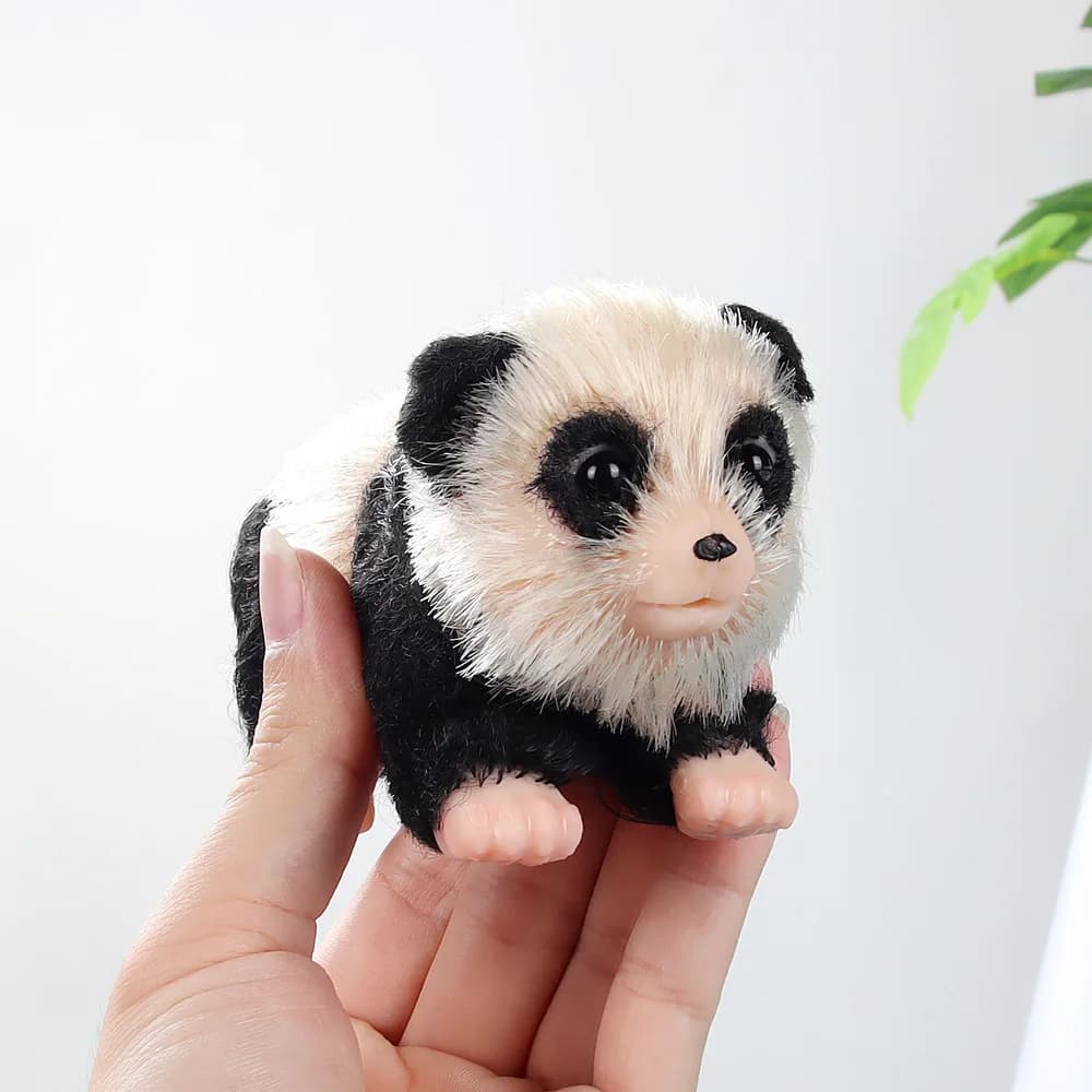 Simulazione Silicone Mini Animale Selvatico Panda Baby Doll Giocattolo Morbido Realistico Carino Reborn Panda Modello Animale Neonato Giocattolo Cognitivo per Bambini