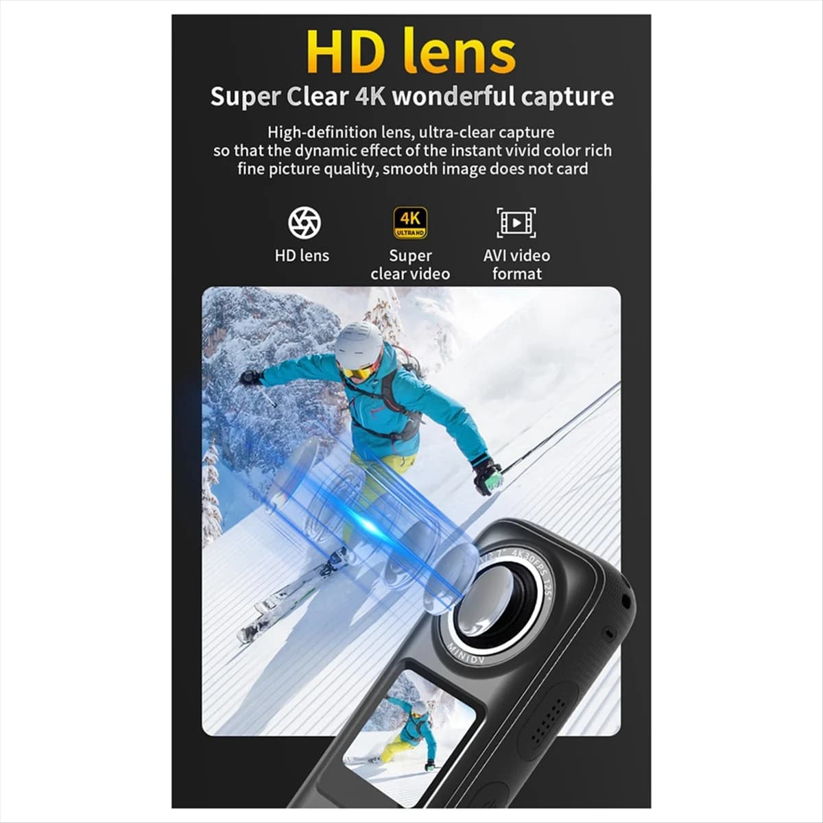 New sports camcorder wireless WIFI 4K HD Drive recorder for motorcycle Outdoor helmet Bicycle photo recorder