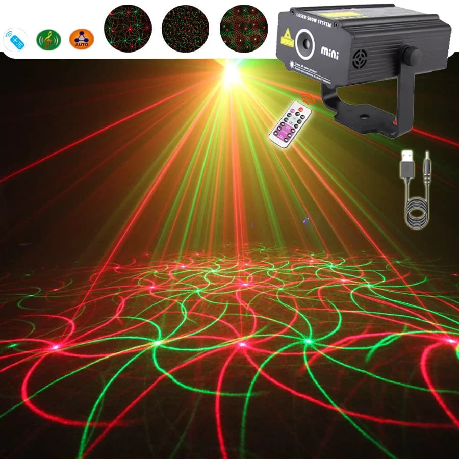 DC R&G Laser Party Light 4 modelli Proiettore DJ Disco Dance Bar Famiglia Natale Decora lampada ad effetto scenico L27U