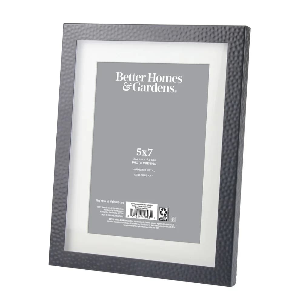 Elegante cornice da tavolo in metallo martellato nero 7x9 opache 5x7 foto regalo decorativo Accento domestico versatile
