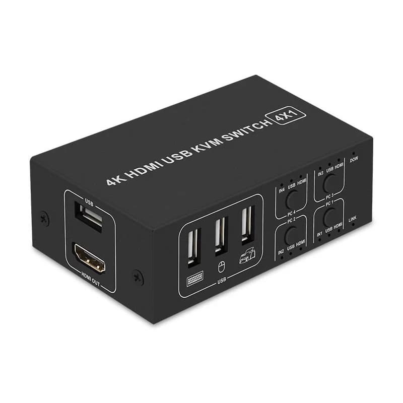 Switch KVM HDMI 4K 60Hz Switch KVM USB HDMI 4x1 4 in 1 uscita con controller desktop Supporto 4 monitor Mouse Tastiera PC portatile