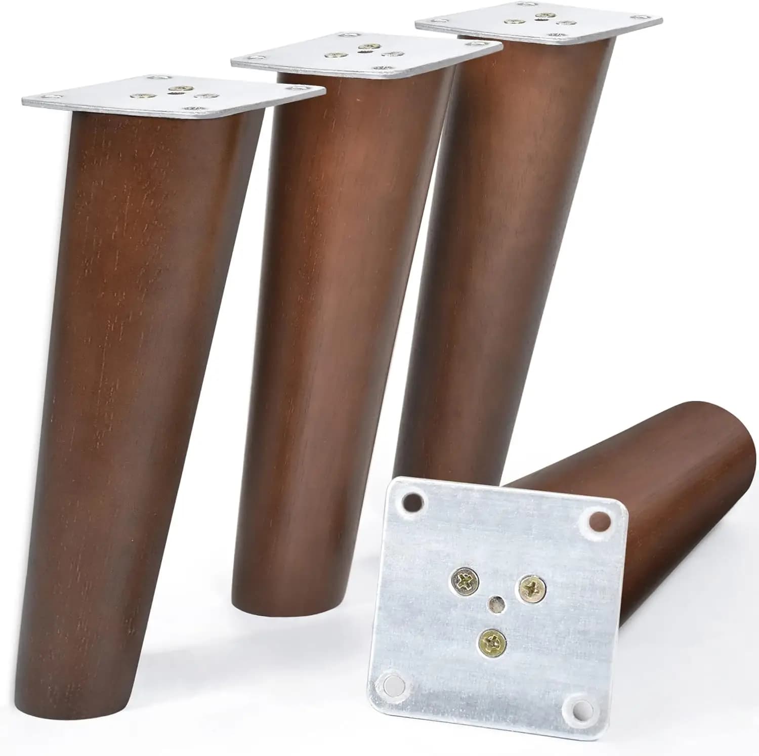 Gambe Angolate in Legno da 8 Pollici per Pouf, Panca, Tavolino da Caffè - Confezione da 4