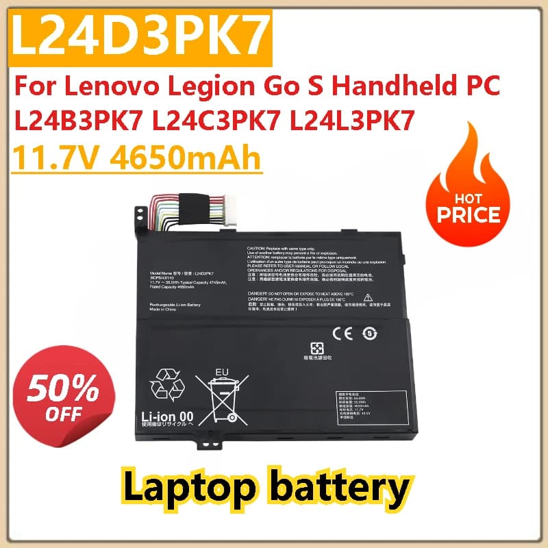 L24D3PK7 L24C3PK7 L24L3PK7 L24B3PK7 Batteria del computer portatile per Lenovo Legion Go S PC portatile di alta qualità 11,7 V 4650 mAh