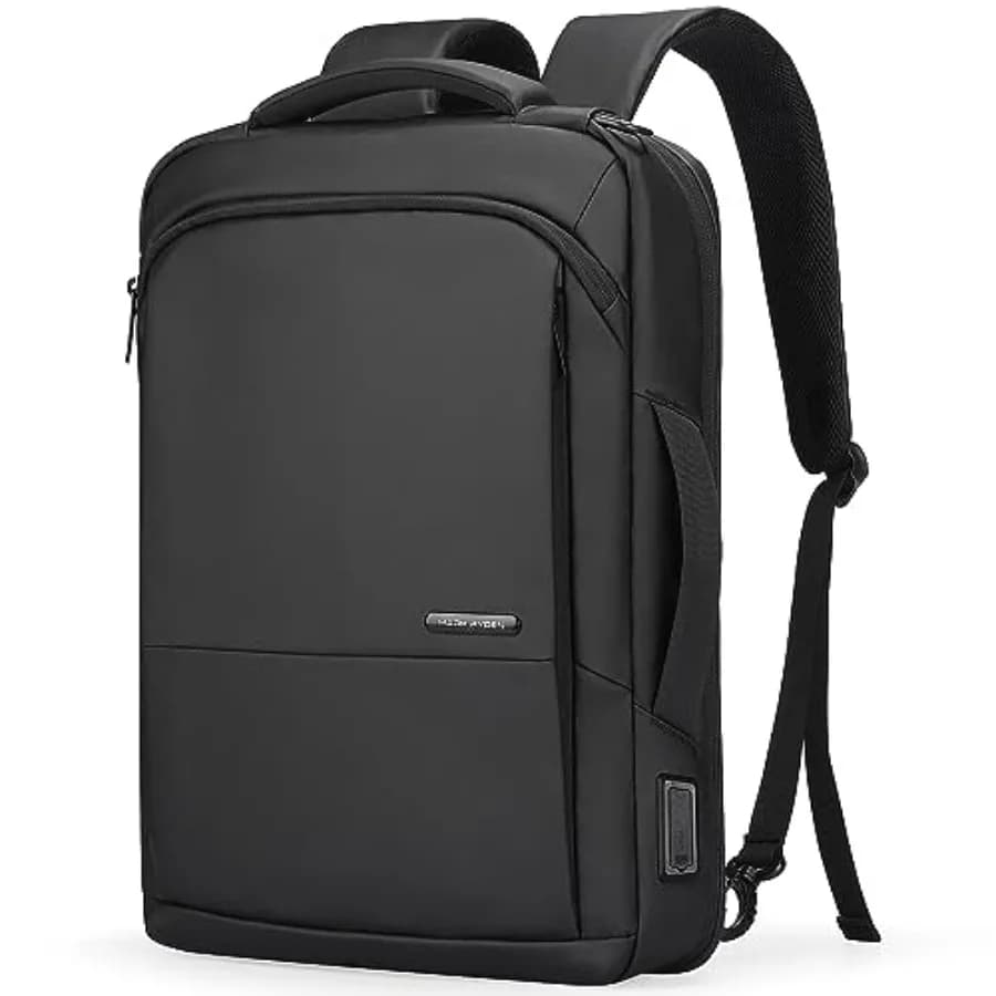Zaino Sottile per Laptop da Uomo, 15.6 Pollici, Impermeabile, Professionale, con Porta USB, Zaino da Lavoro 3-in-1 per il Trasporto
