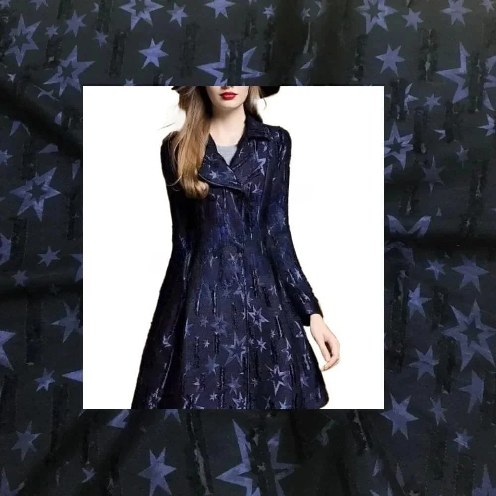 Jacquard Fabric Fashion Cut Flower Drape Material Spring Autumn Dress Trench Coat Women's Coat Fabrics by Meter