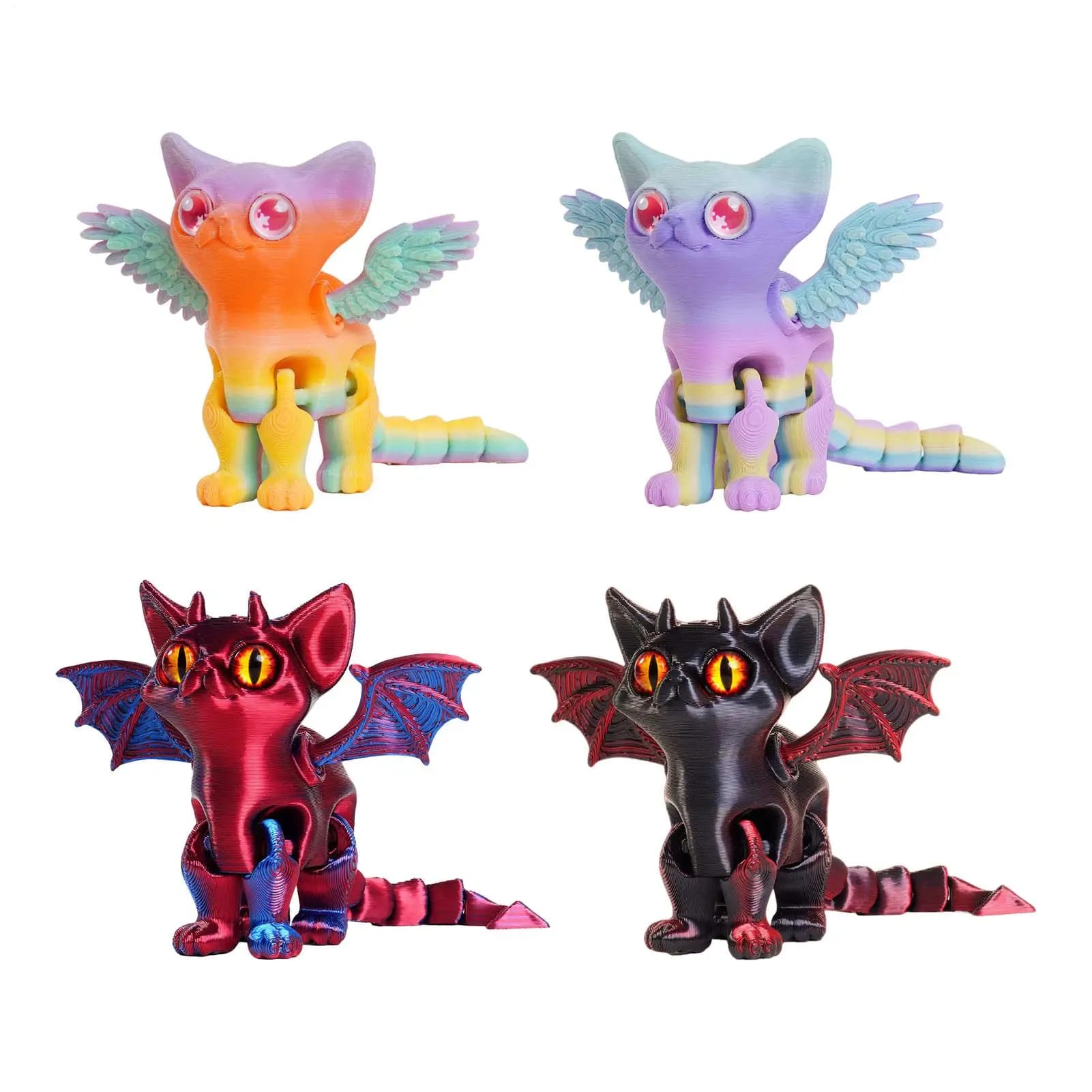 Stampa 3D Animale, Gatto Stampato in 3D, Figura Animale Articolata Multi-Giunto da Scrivania, Ornamento Giocattolo Antistress per Amanti degli Animali e Adolescenti