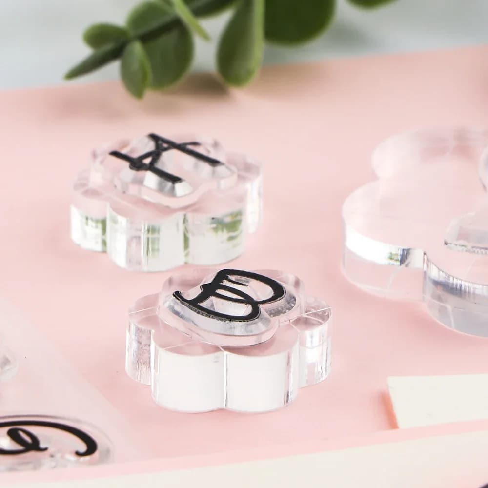 Clear Acrylic Stamp Block Kit with Grid Lines High Transparency Acrylic Block for Diy Scrapbook Photo Album Deco Stamping Tool