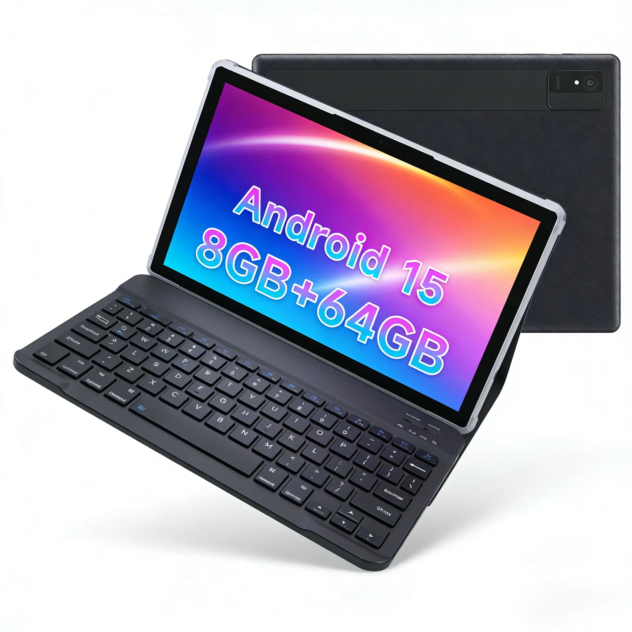 ANRY Tablet Android 15 da 10.1 Pollici, 8GB RAM 64GB ROM, Octa-Core, Batteria 5000mAh, Display IPS 1280x800, Doppia Fotocamera, WiFi, Certificato GMS