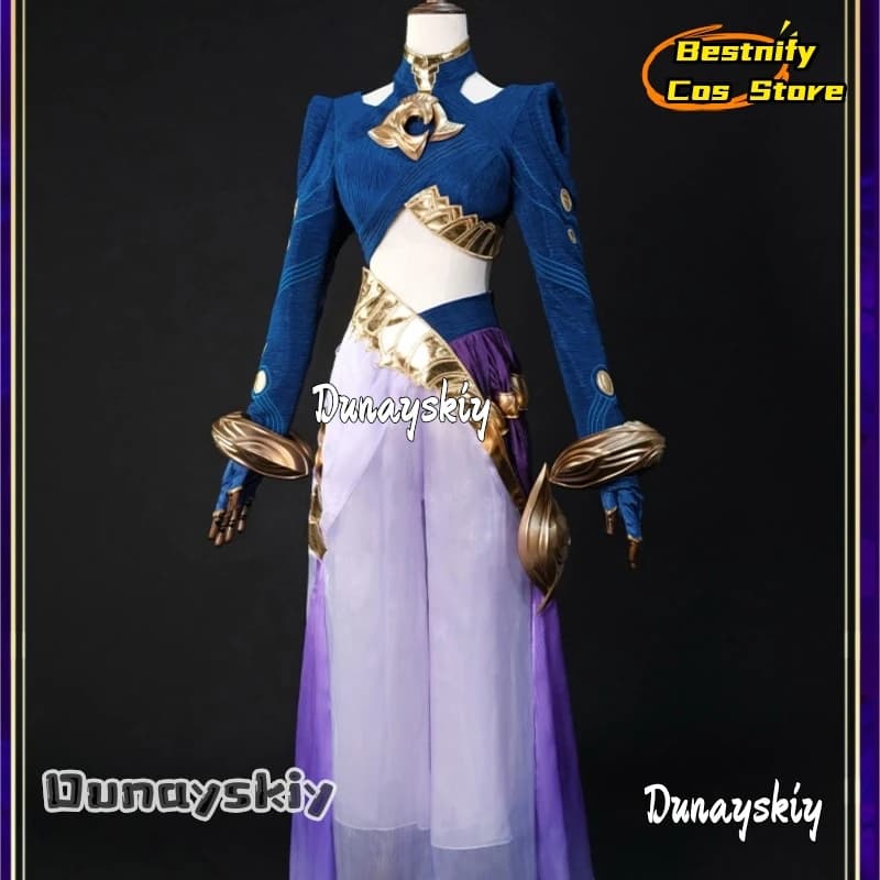 bCs@AUbreakable Vow Yunara Cosplay Costume Anime Game Outfit for women. Purple Style Halloween Party Wig With Sexy Design