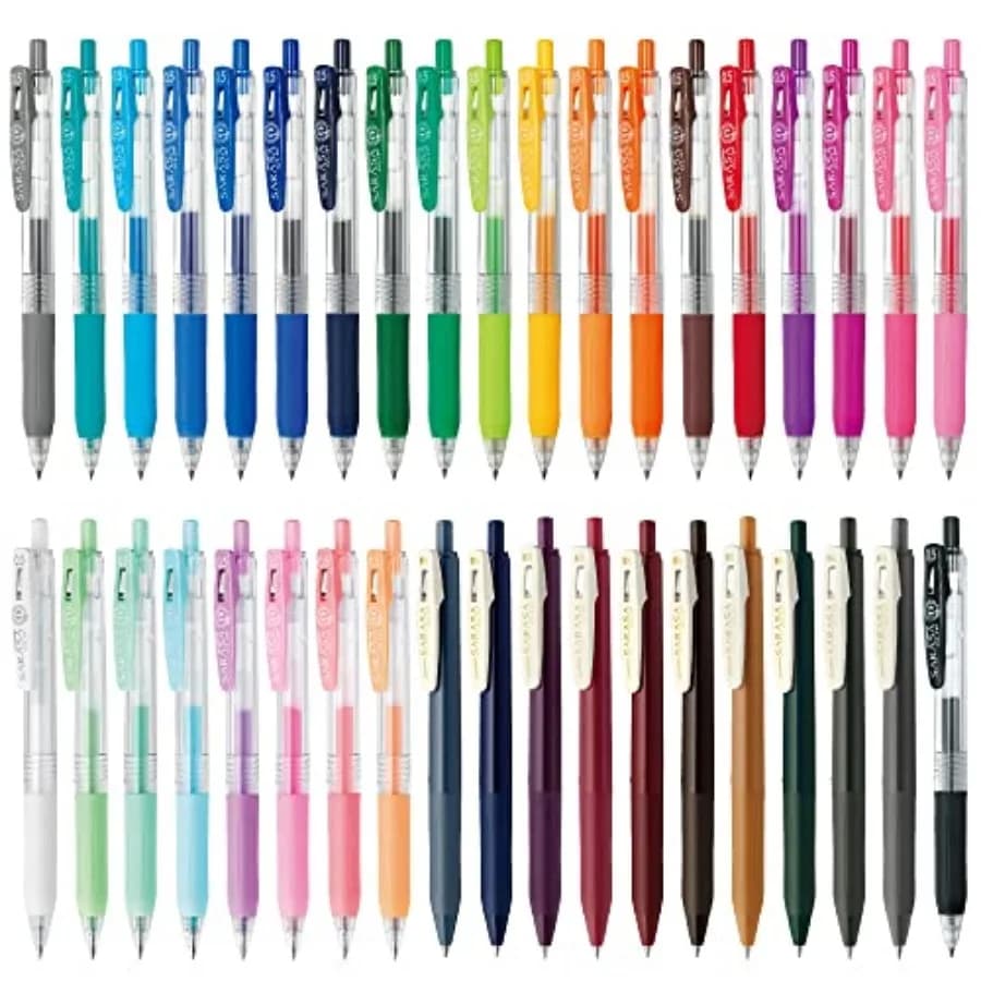 Penna a Sfera Gel ZEBRA JJ15-38C-AZ Sarasa con Clip 0.5mm 38 Colori