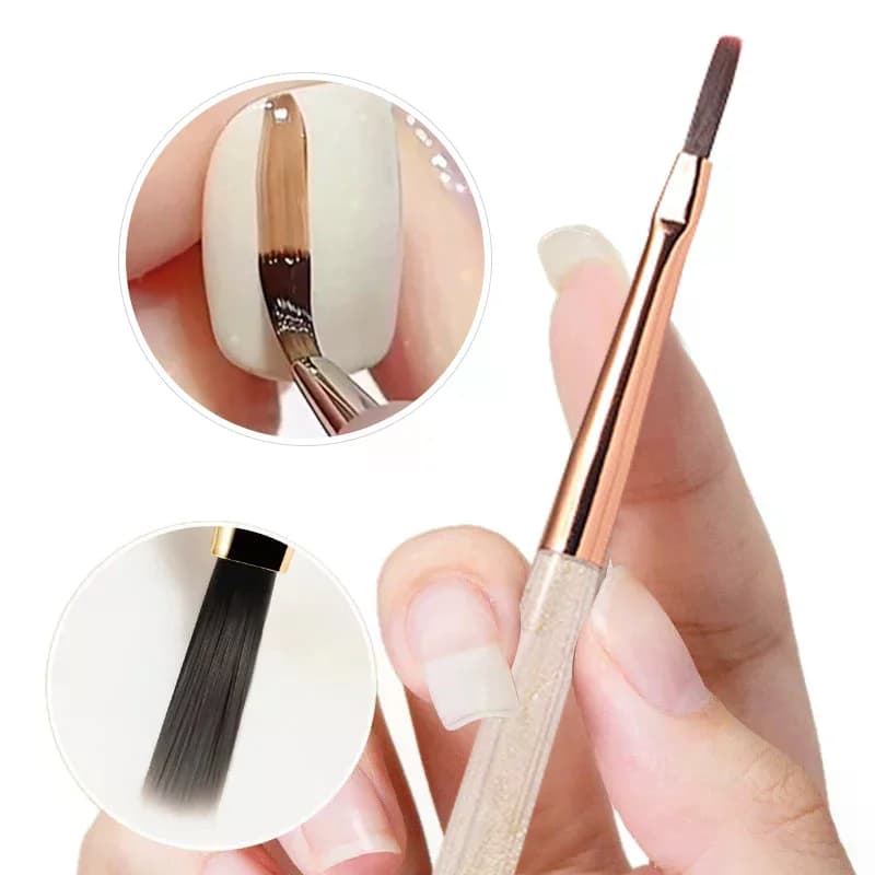1/2PCS Set di pennelli per nail art scozzesi francesi - Penna da disegno con motivo a griglia per estensione gel UV fai-da-te e forniture per pittura per manicure